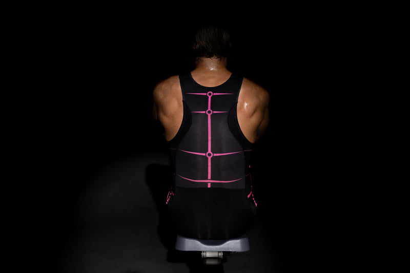 Back panel seam on the 776BC Aero training singlet