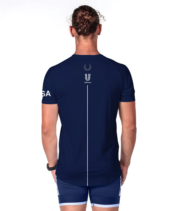 Men's USRowing Supporter Club Performance T-Shirt SS - Navy/White