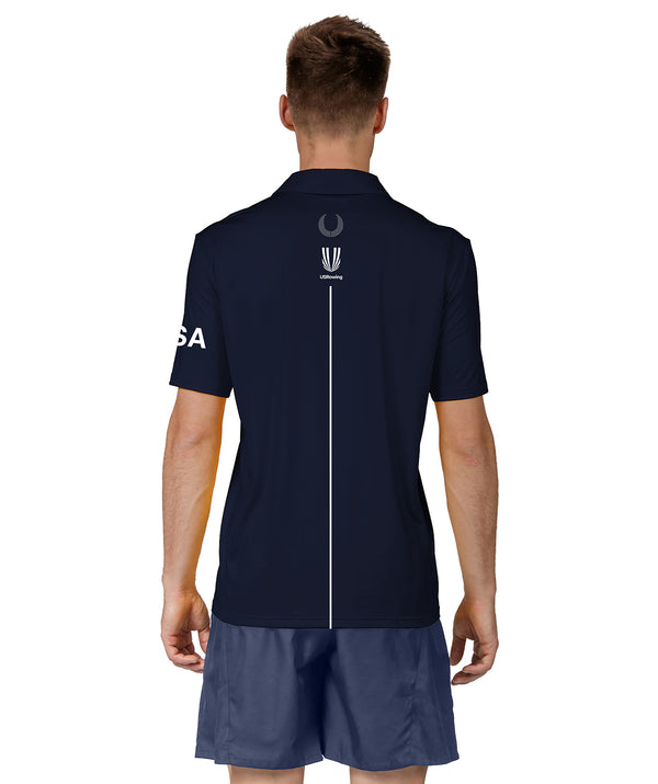Men's USRowing Supporter Club Polo SS - Navy/Red
