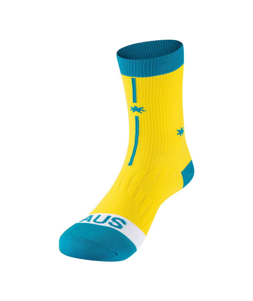 Icon Collection AUS Performance Socks - Yellow/Green/White