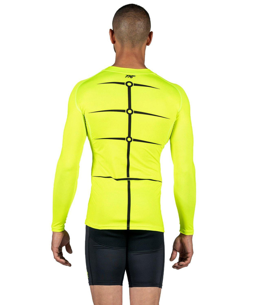 Norbi Men's Long Sleeve Compression Shirts, Nylon & Spandex Material Active  Sports Base Layer T-Shirt, Athletic Workout Shirt(Yellow, L) 