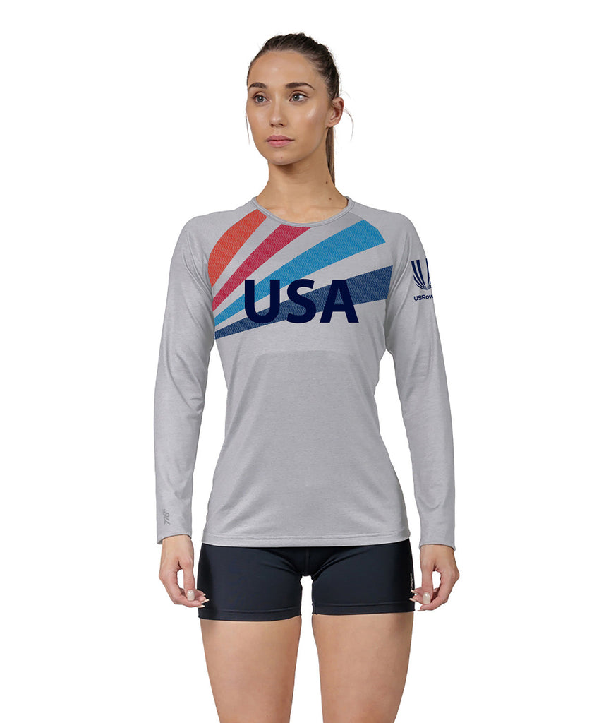 Women's 776BC x USRowing LS Active T-Shirt 02 - Gray