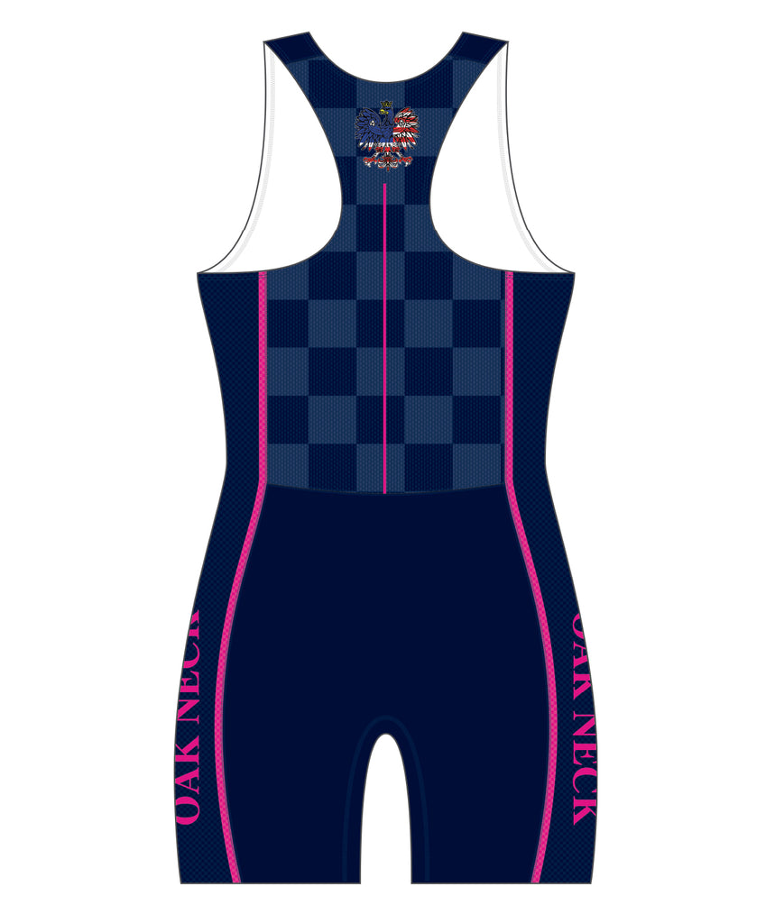 Women's Oak Neck Rowing Practice Pro Unisuit - Navy/Pink