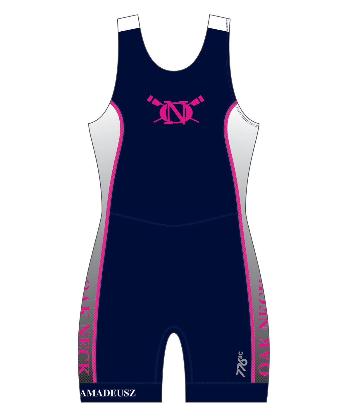 Women's Oak Neck Rowing Race Pro Unisuit - Navy/White/Pink
