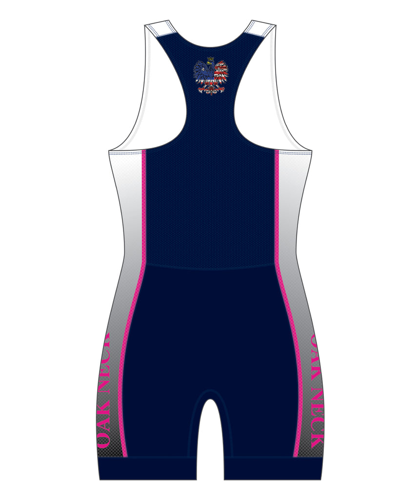 Women's Oak Neck Rowing Practice Pro Unisuit - Navy/White/Pink