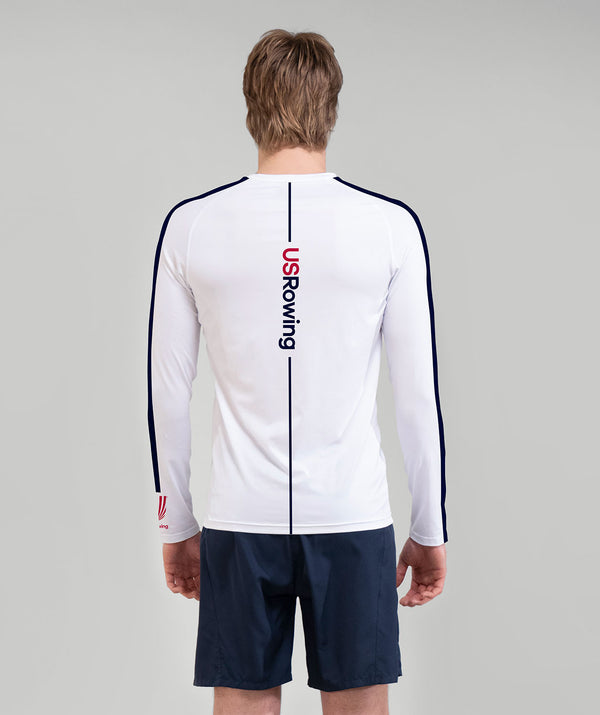 Men's 776BC X USRowing Ascent Base Layer LS - White/Grey