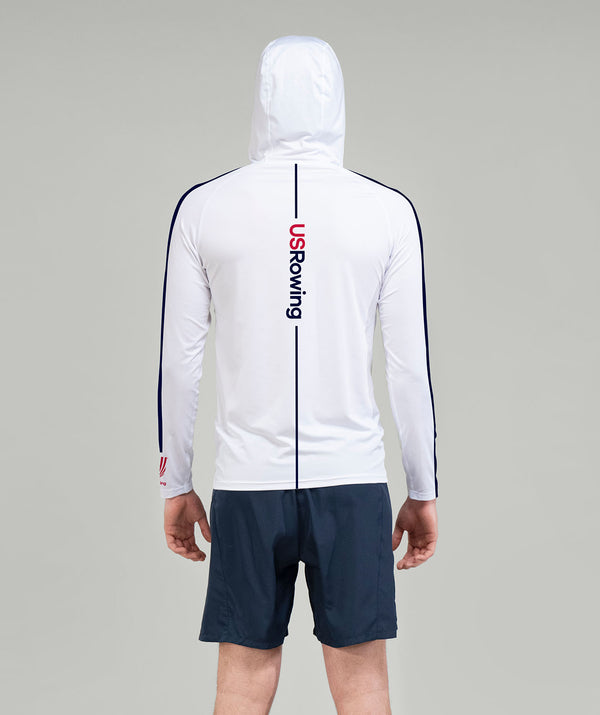 Men's 776BC X USRowing Ascent Sun Hoodie LS - White/Grey