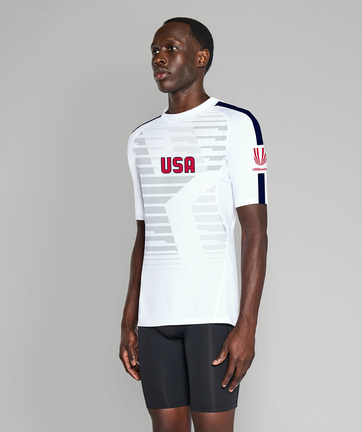 Men's 776BC X USRowing Ascent Base Layer SS - White/Grey