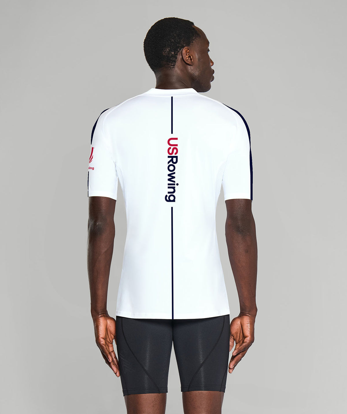 Men's 776BC X USRowing Ascent Base Layer SS - White/Grey
