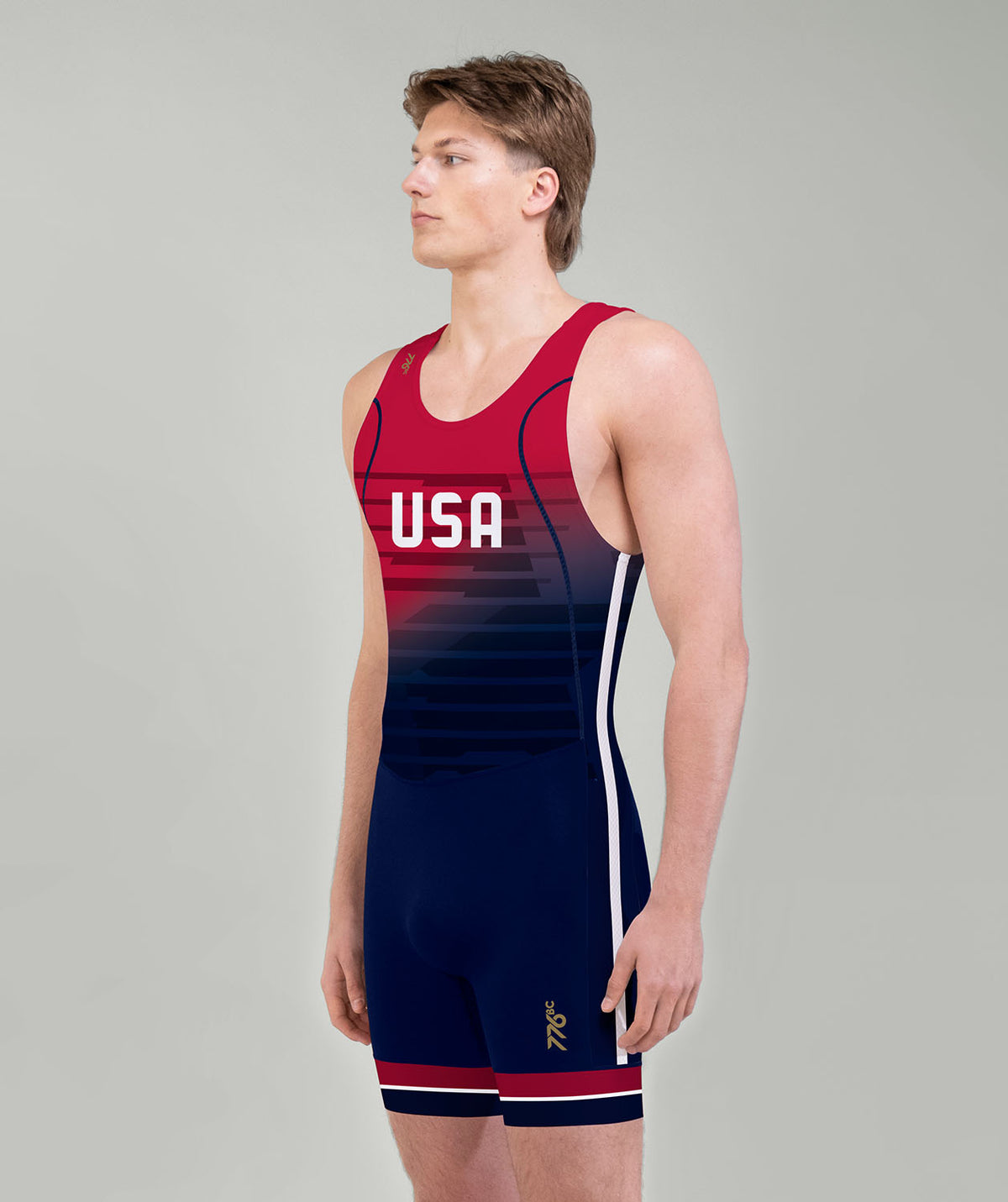 Men's 776BC X USRowing Ascent Pro Unisuit - Navy/Red