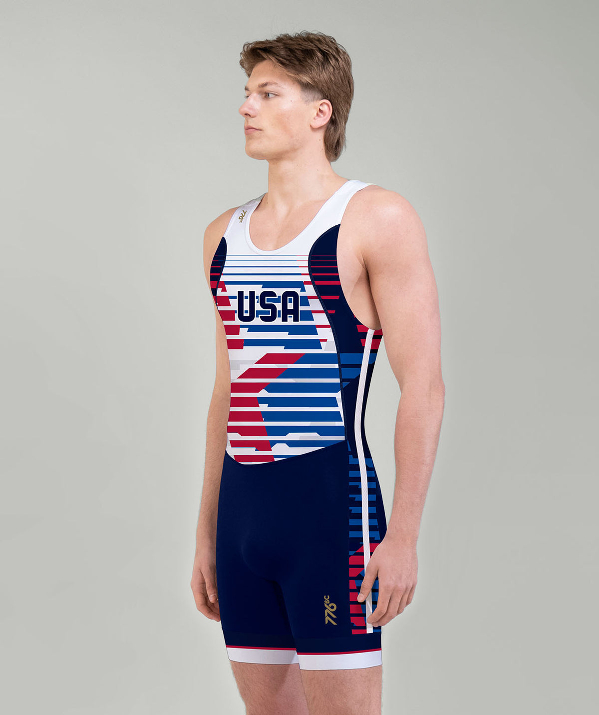 Men's 776BC X USRowing Ascent Pro Unisuit - White/Navy