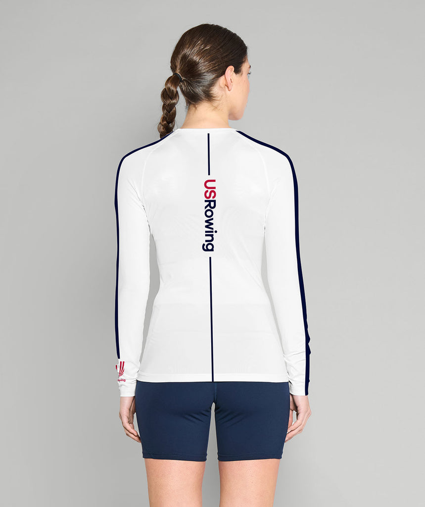 Women's 776BC X USRowing Ascent Base Layer LS - White/Grey