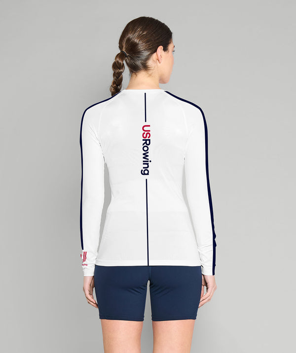 Women's 776BC X USRowing Ascent Base Layer LS - White/Grey