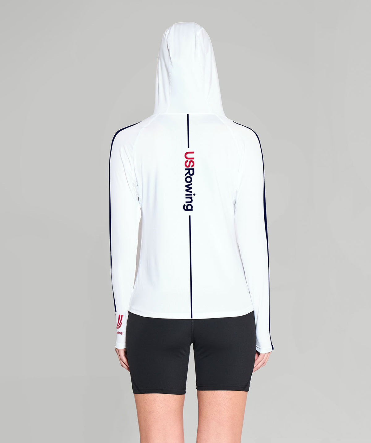 Women's 776BC X USRowing Ascent Sun Hoodie LS - White/Grey