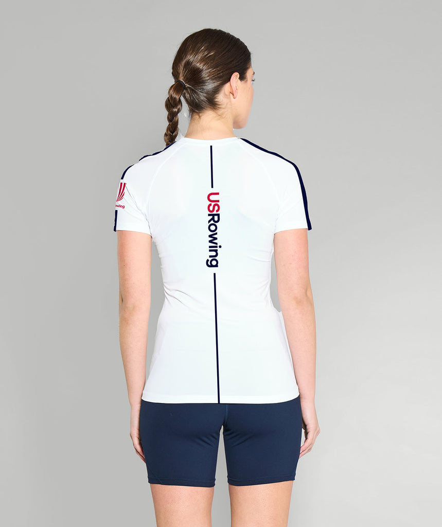 Women's 776BC X USRowing Ascent Base Layer SS - White/Grey