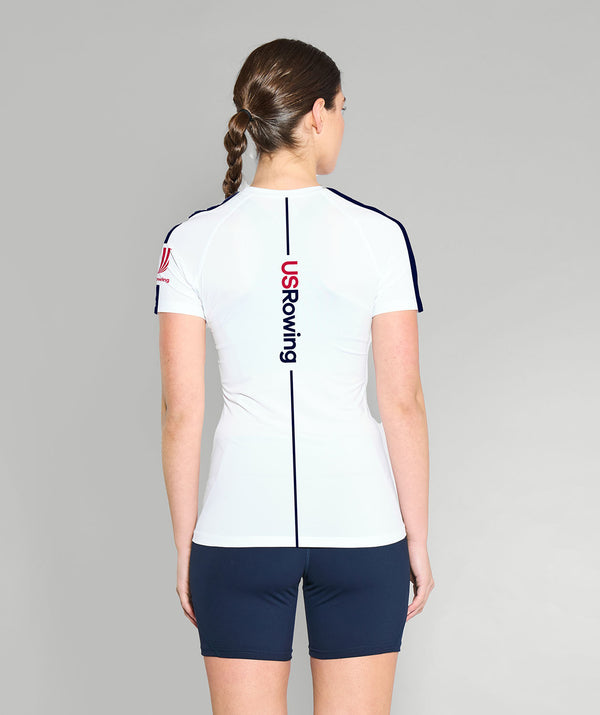 Women's 776BC X USRowing Ascent Base Layer SS - White/Grey