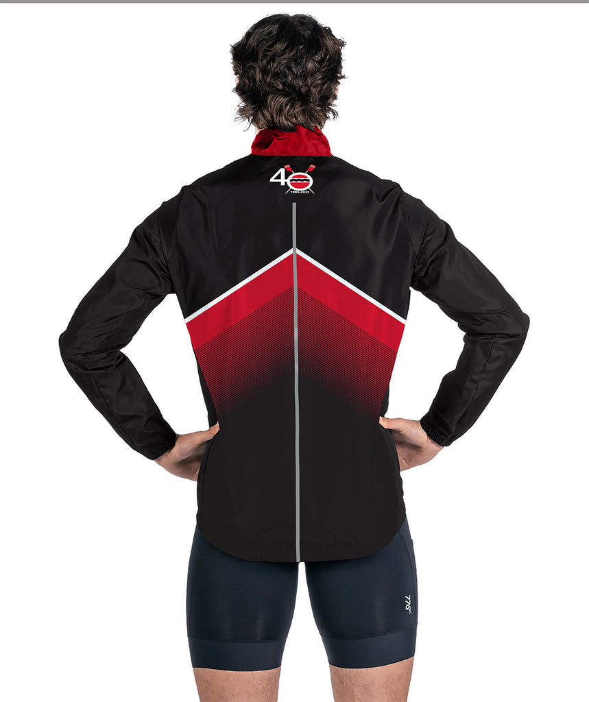 Men's Community Rowing Inc. 40th Anniversary Cirrostratus Wind Jacket - Black/Red