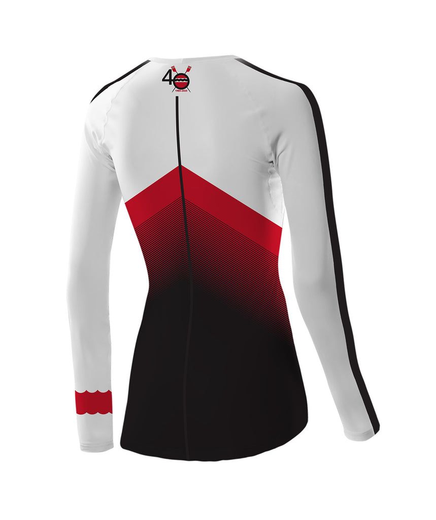 Women's Community Rowing Inc. 40th Anniversary Base Layer LS - White/Red