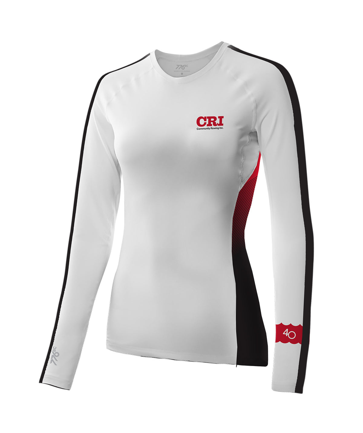 Women's Community Rowing Inc. 40th Anniversary Base Layer LS - White/Red