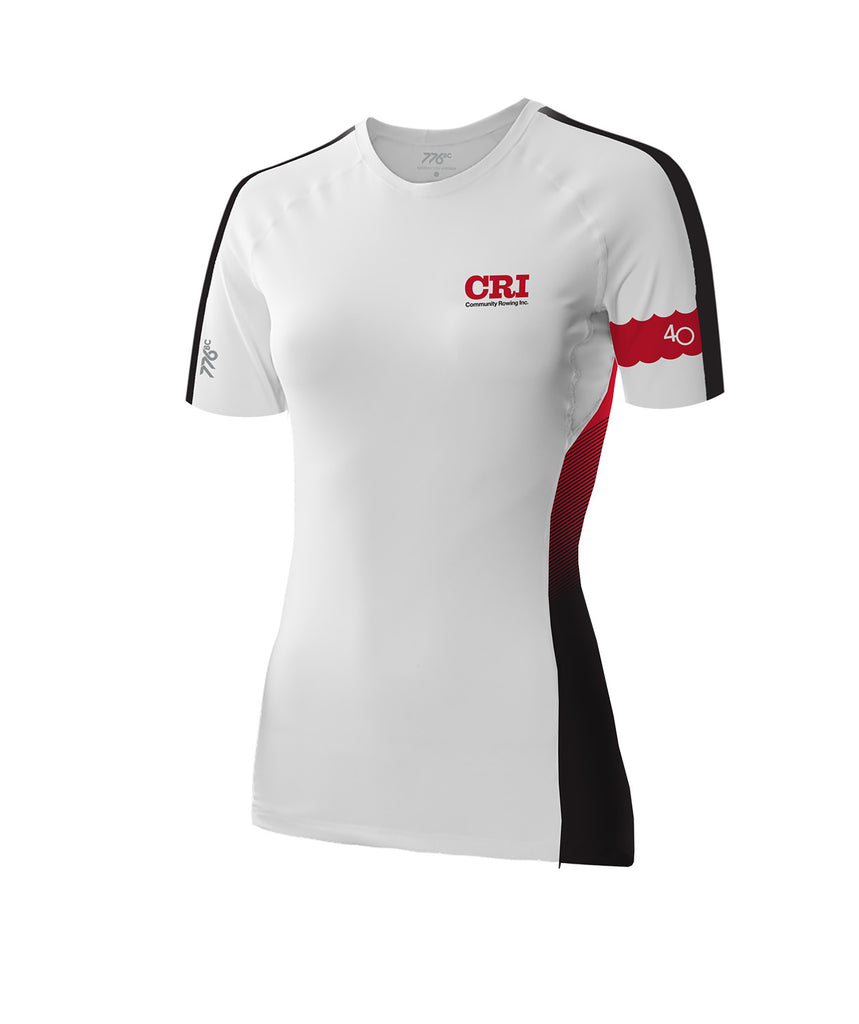 Women's Community Rowing Inc. 40th Anniversary Base Layer SS - White/Red