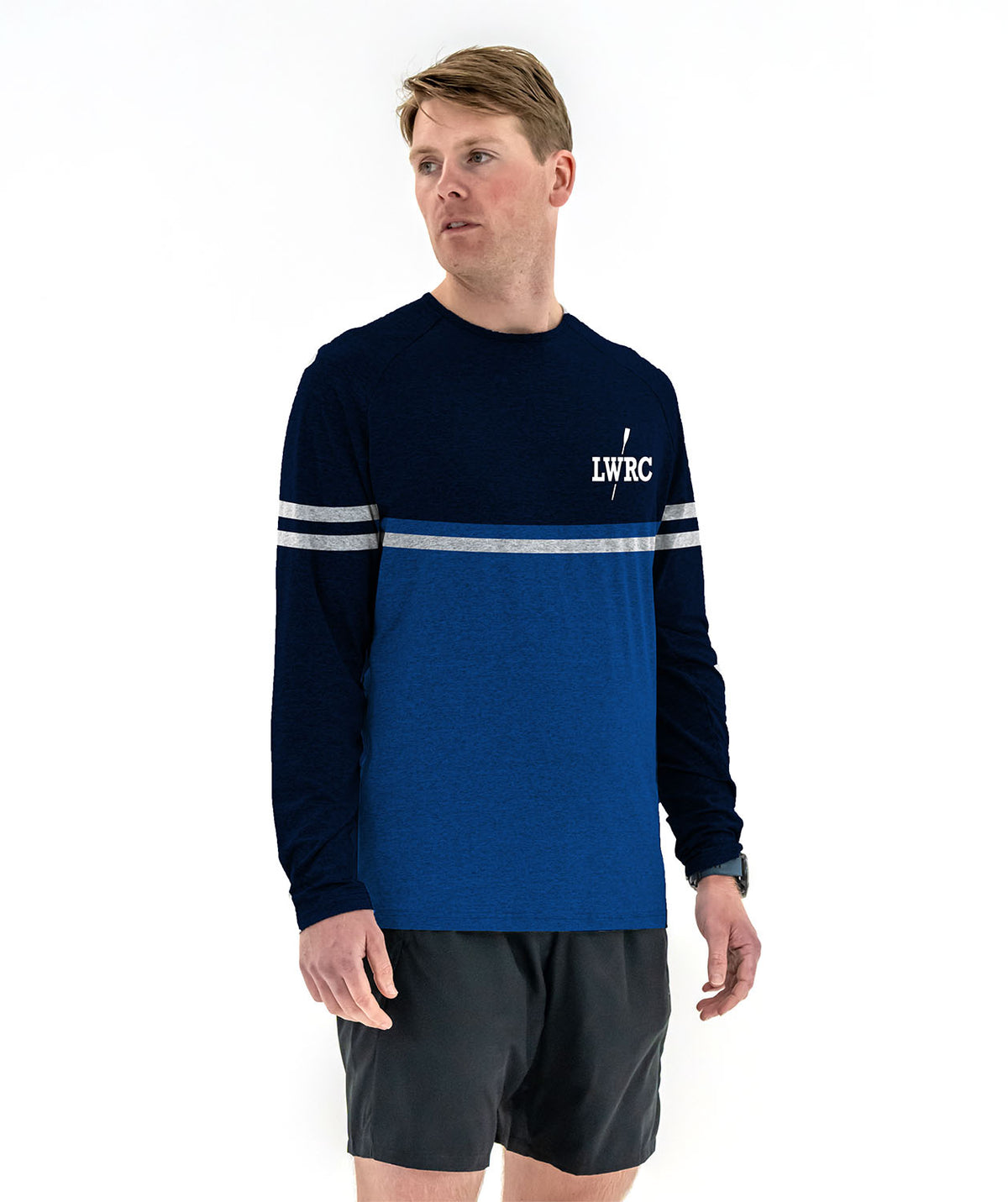 Men's Lake Washington Active LS T-Shirt - Blue/Navy