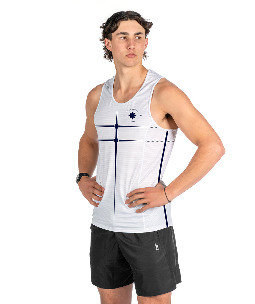 Men's Club Aviron Performance Tank - White