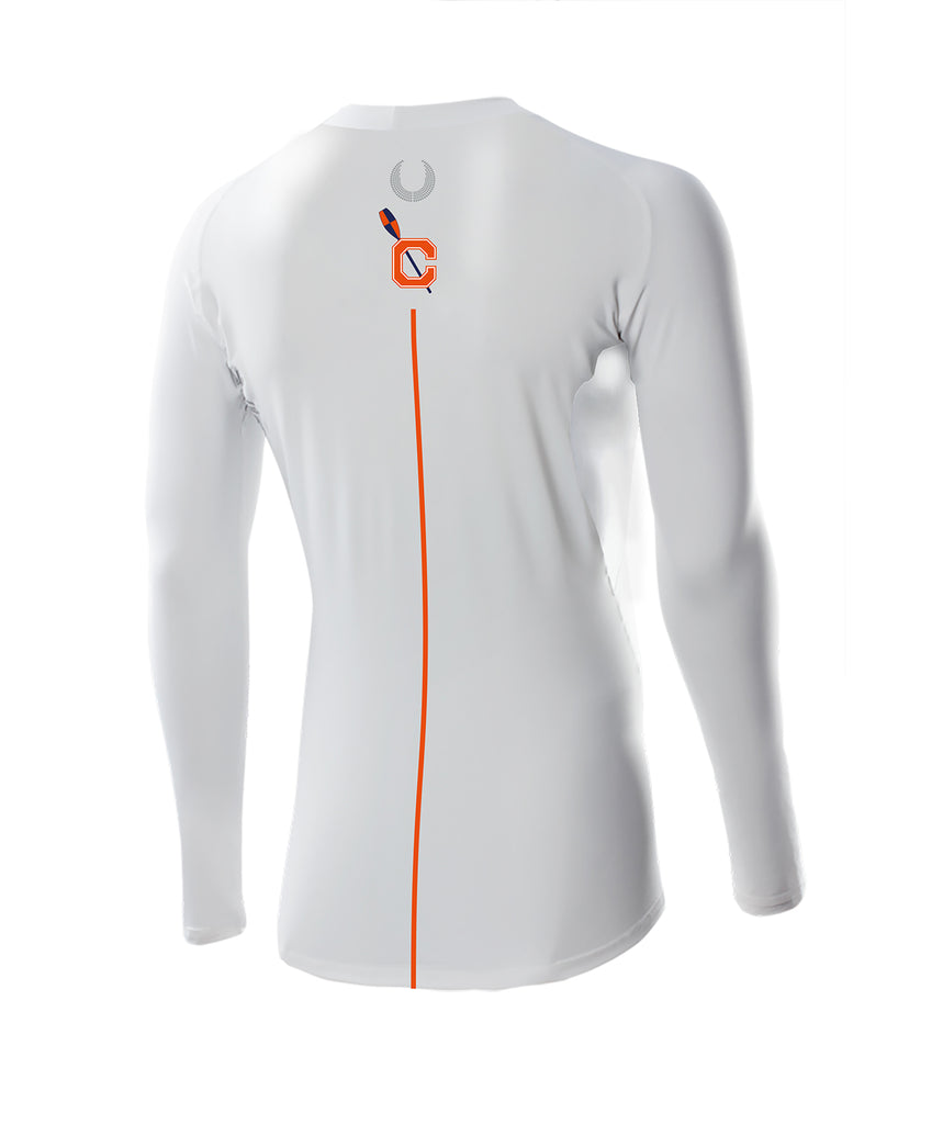 Men's Clemson Performance Base Layer LS - White