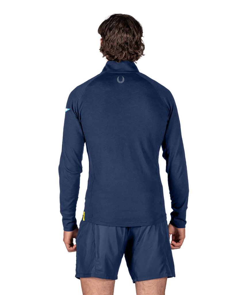 Men's Cambridge Boat Club Wreath Pro-Merino 1/4 Zip - Navy