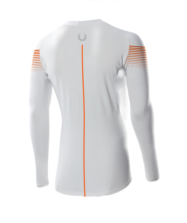 Men's Carnegie Lake Rowing Association Base Layer LS - White/Orange