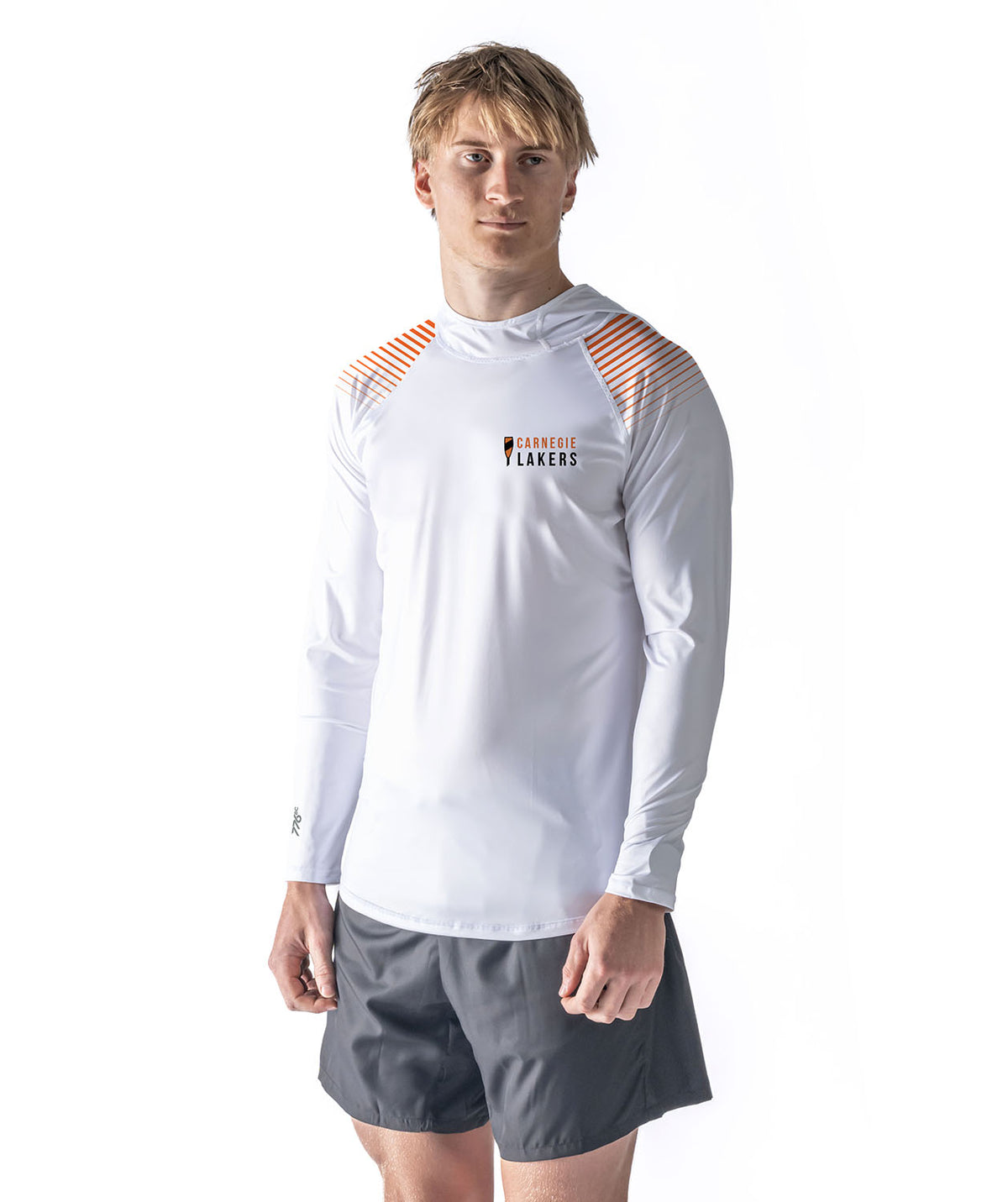 Men's Carnegie Lake Rowing Association Sun Hoodie LS - White