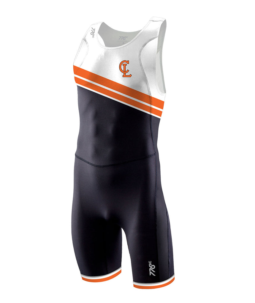 Men's Carnegie Lake Rowing Association Pro Unisuit - White/Black/Orange