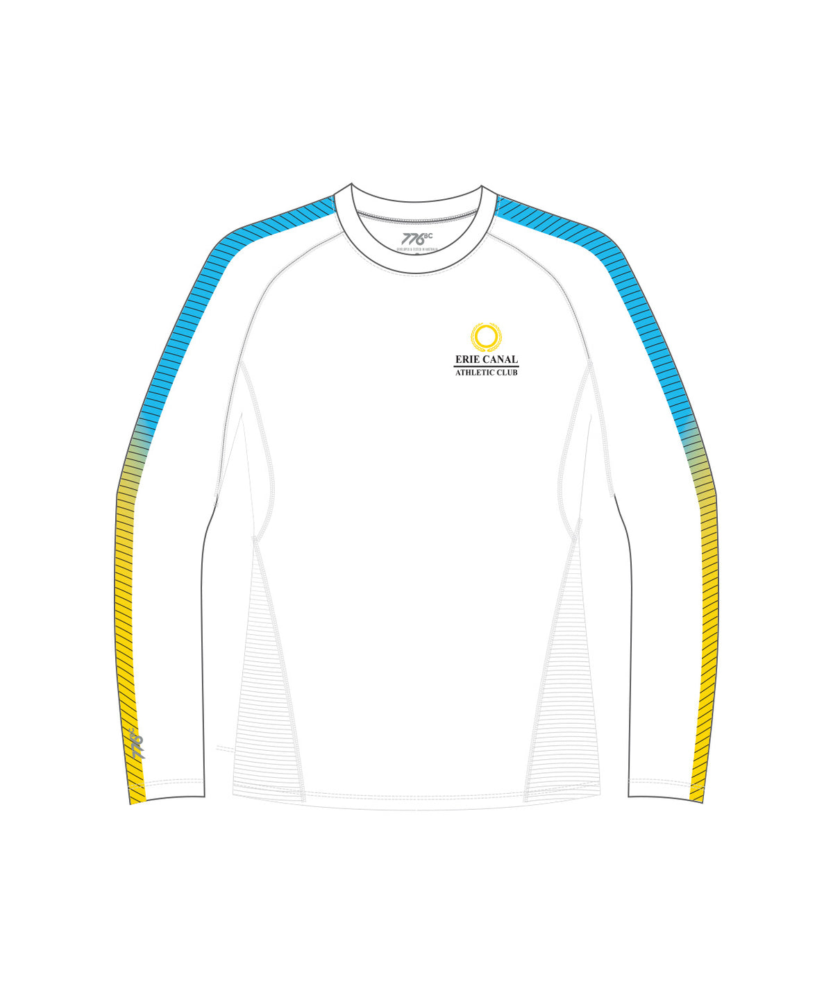 Men's Erie Canal Athletic Club Base Layer LS - White/Blue