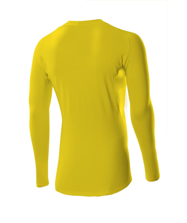 Men's Pelham Community Rowing Association Base Layer LS - Neon Yellow