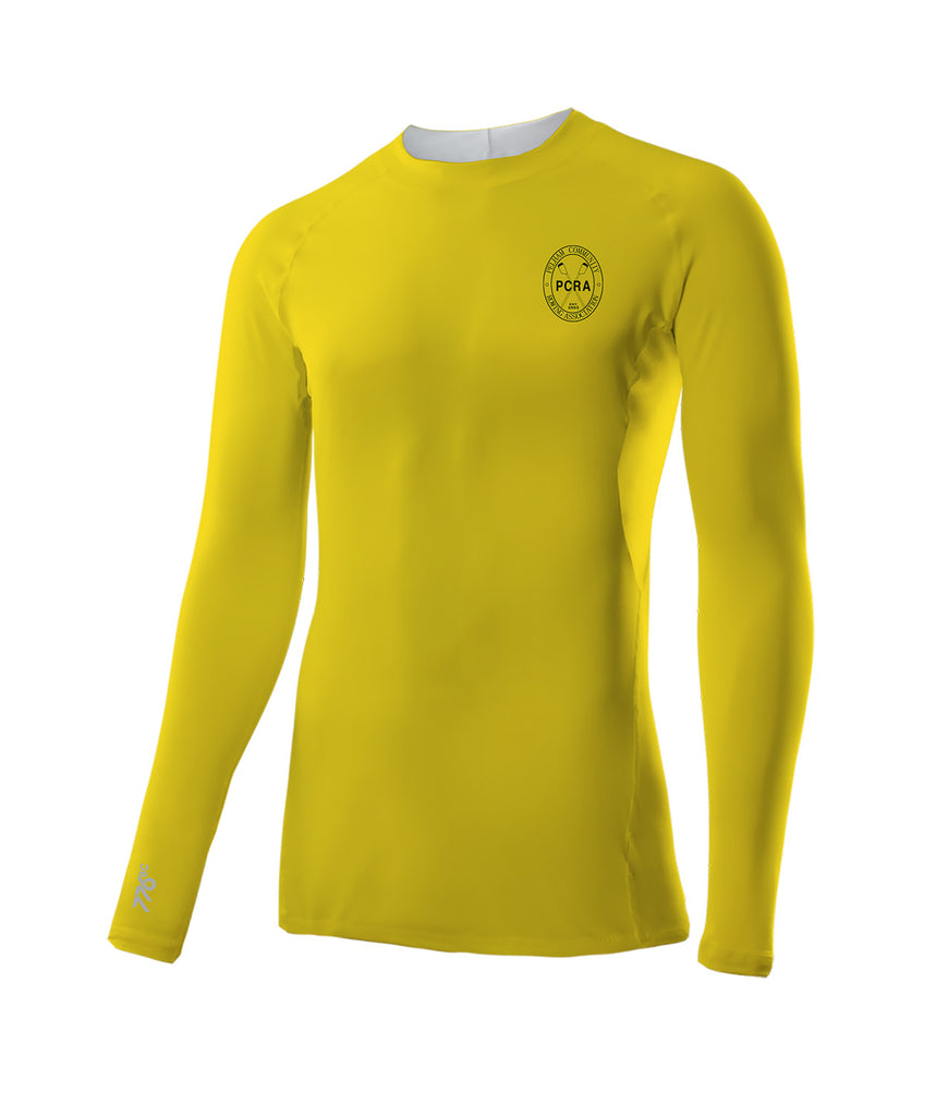 Men's Pelham Community Rowing Association Base Layer LS - Neon Yellow