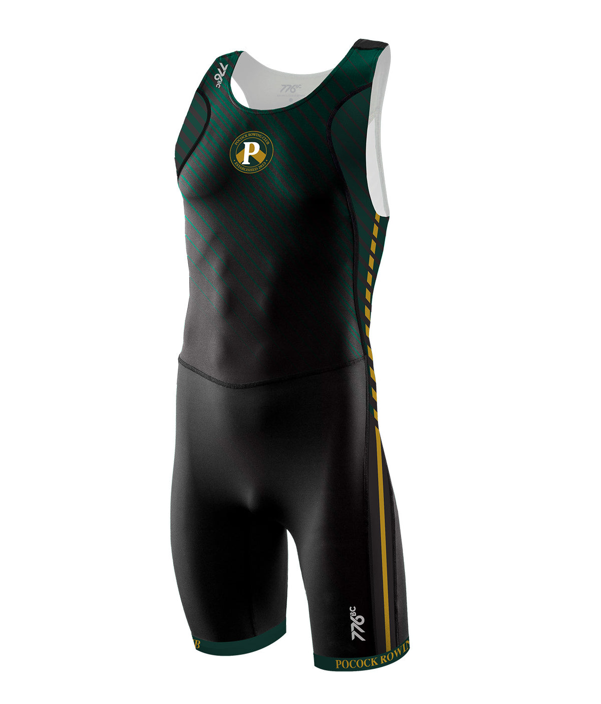 Men's Pocock Rowing Club Pro Unisuit - Black/Green