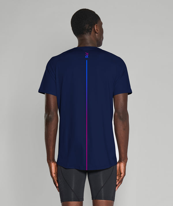 Men's Training T-Shirt SS - Navy/Aurora Magenta