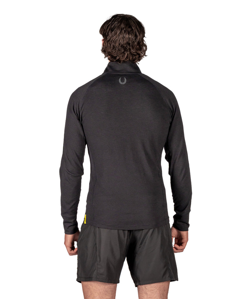 Men's College Club Seattle Wreath Pro-Merino 1/4 Zip  - Black