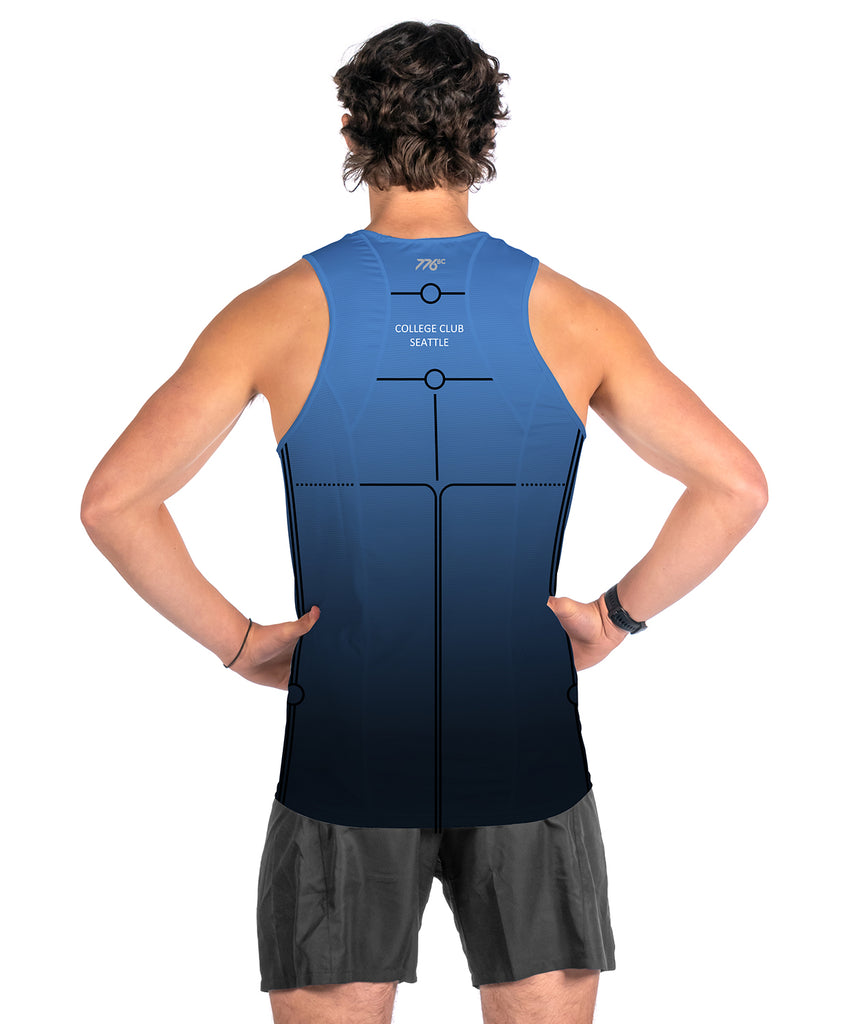 Men's College Club Seattle Performance Tank - Blue