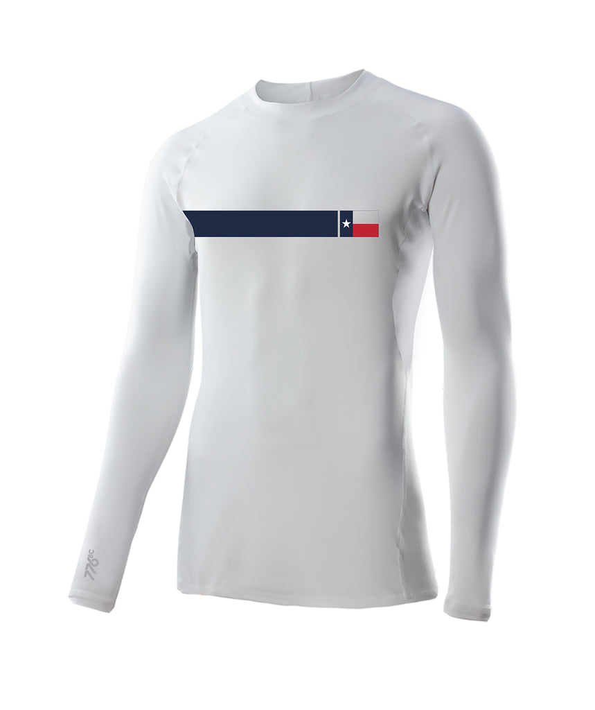 Men's Texas Rowing Center Base Layer LS - White