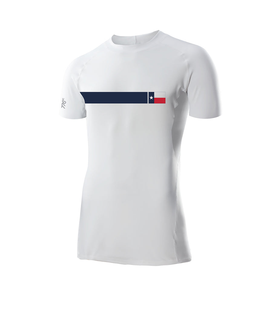 Men's Texas Rowing Center Base Layer SS - White