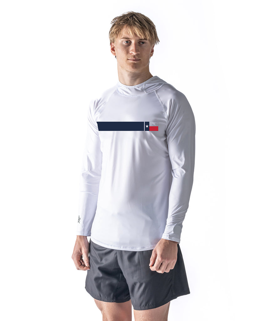 Men's Texas Rowing Center Sun Hoodie LS - White