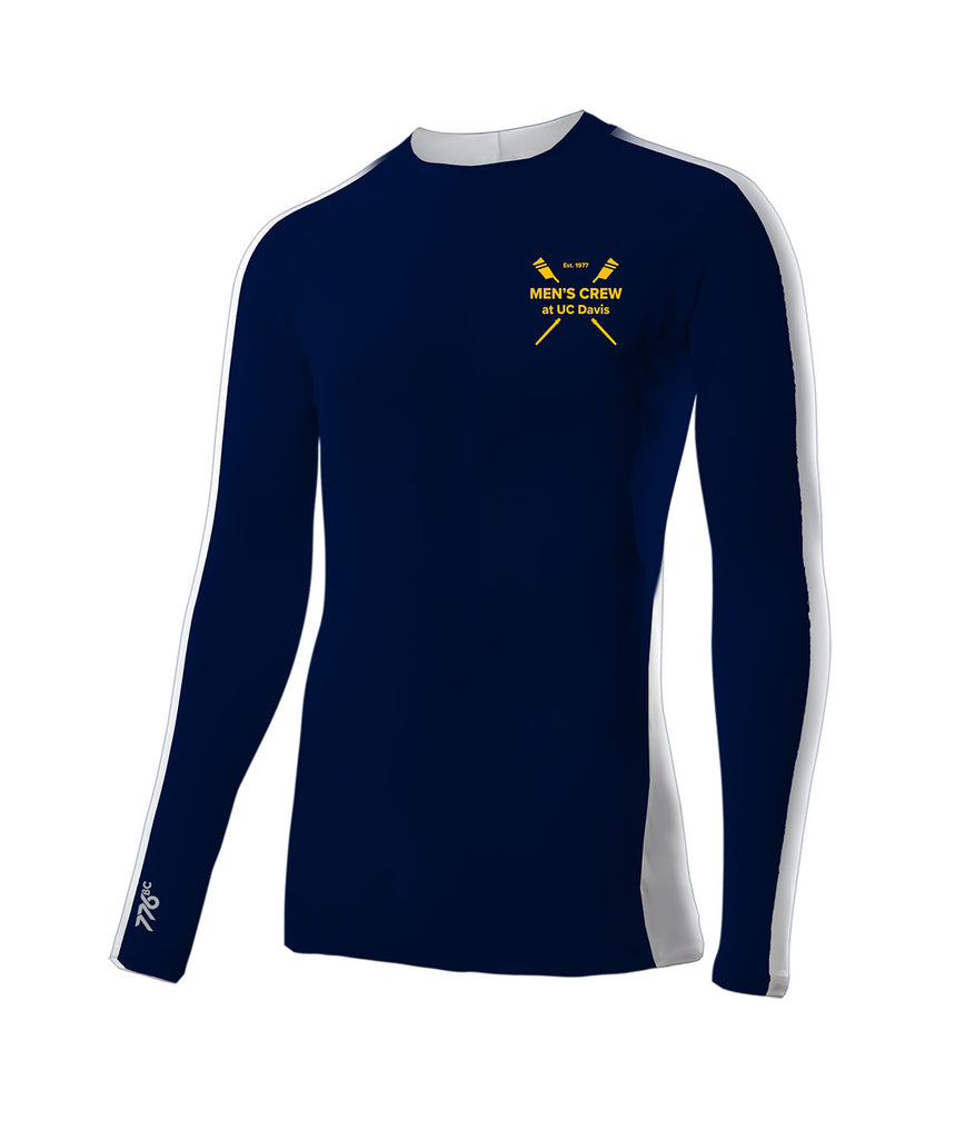 Men's UC Davis Base Layer LS - Navy/White