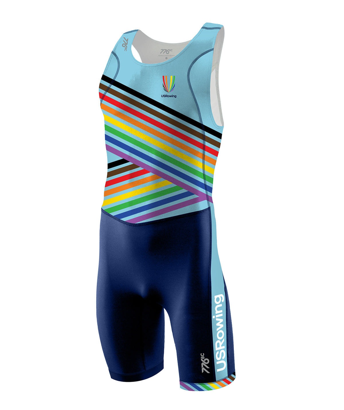 Men's 776BC x USRowing Pride Pro Unisuit 03 - Navy/Light Blue