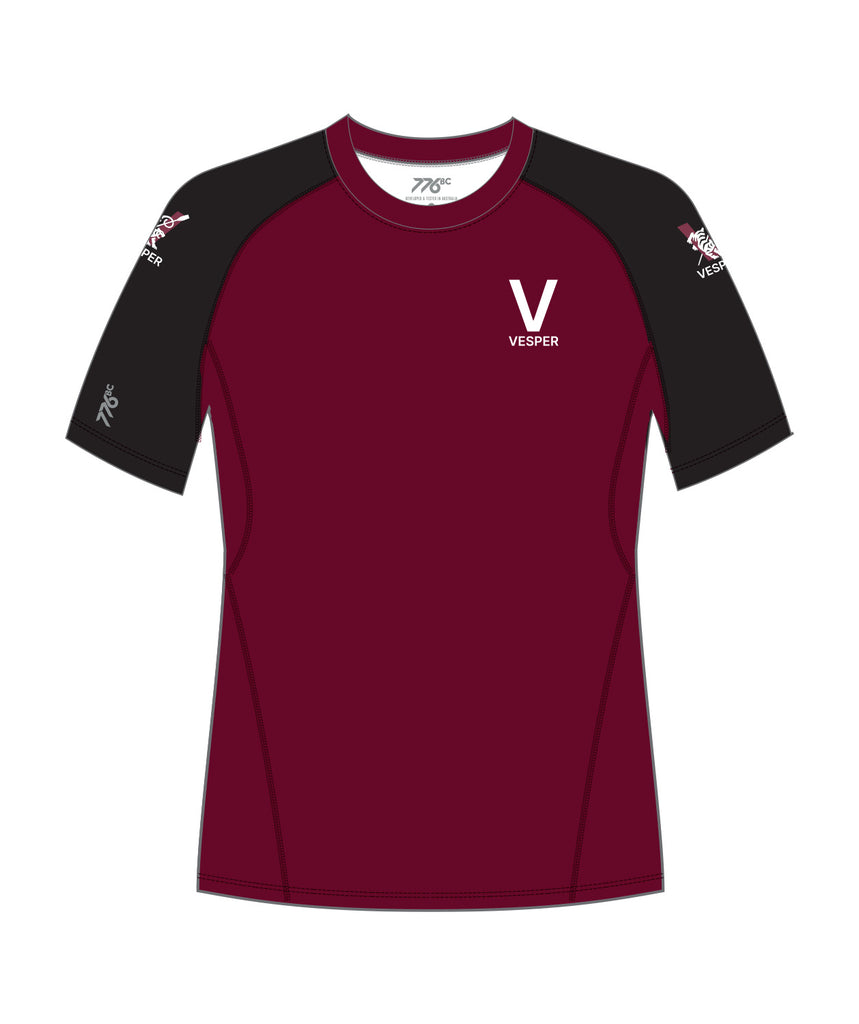 Men's Vesper Boat Club Base Layer SS - Maroon