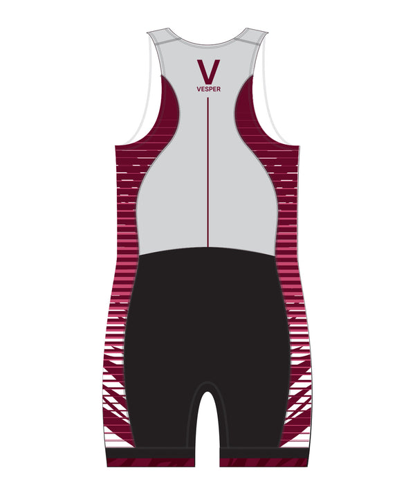 Men's Vesper Boat Club Pro Unisuit - Grey/Maroon