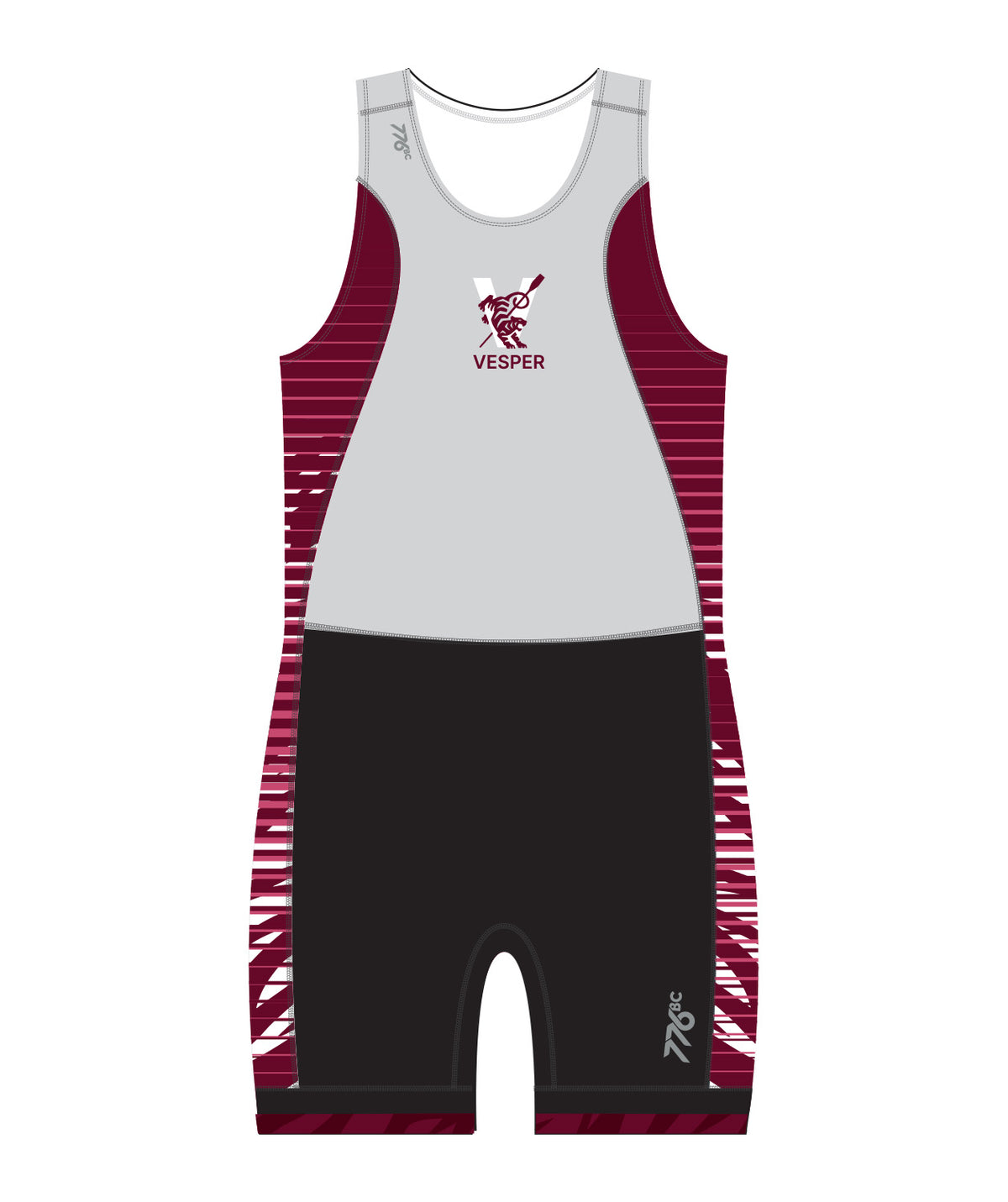 Men's Vesper Boat Club Pro Unisuit - Grey/Maroon