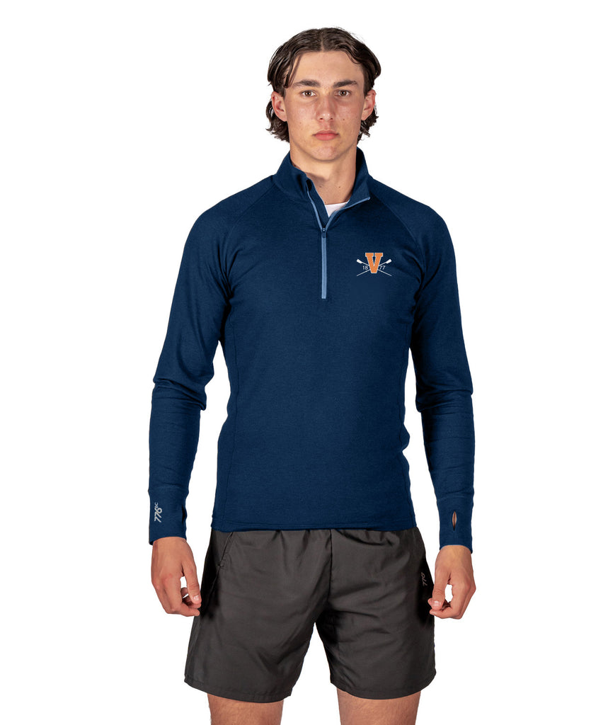 Men's Virginia Rowing Association Pro-Merino 1/4 Zip Ls - Navy