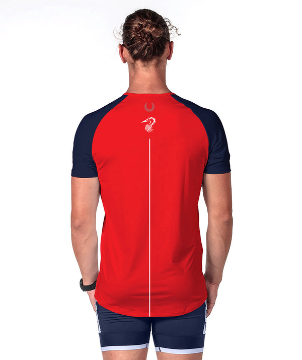 Men's Vancouver Lake Rowing Club Active T-Shirt SS - Red/Navy