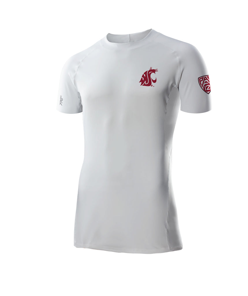 Men's Washington State University Cougar Crew Base Layer SS - White