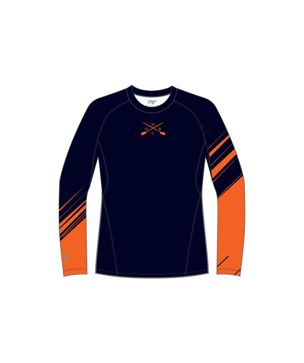 Men's West Olympia Rowing Club Base Layer LS - Navy/Orange